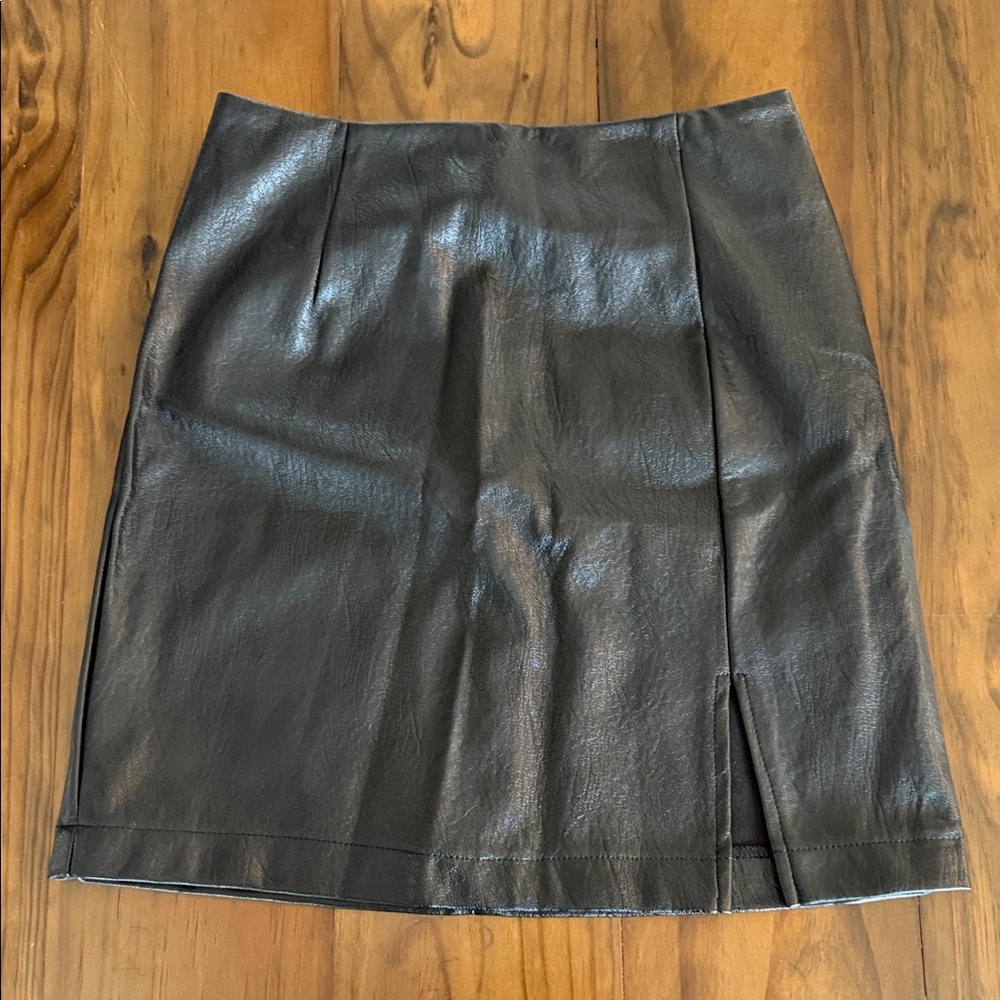 Wild Fable Black Faux Leather Pencil Skirt